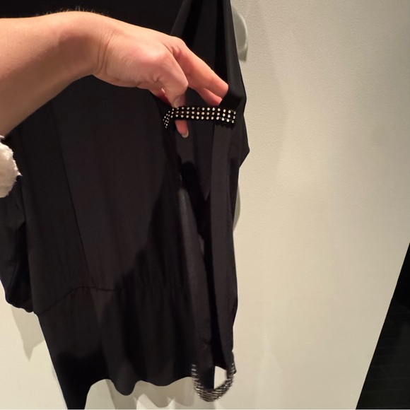 Joseph Ribkoff Black Dress with Studded Detail Long Sleeve Cut Outs USA 6 - Picture 8 of 11